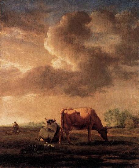 Adriaen van de Velde Cows on a Meadow oil painting picture
